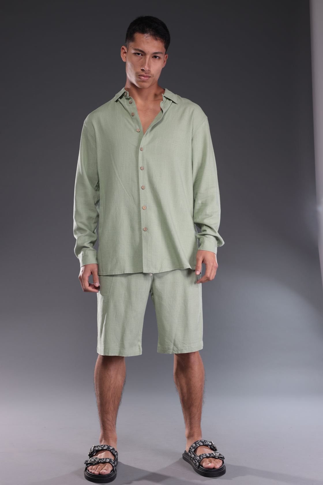MYKONOS LINEN BUTTONED SHIRT