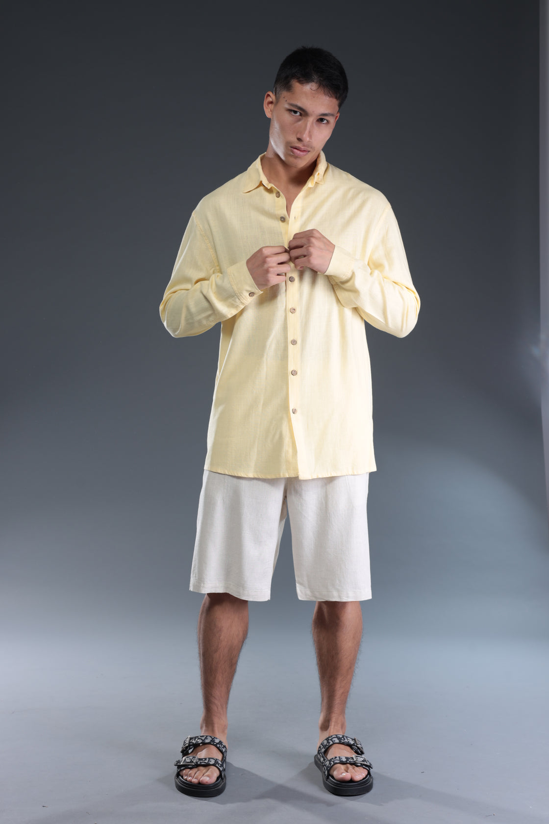 MYKONOS LINEN BUTTONED SHIRT